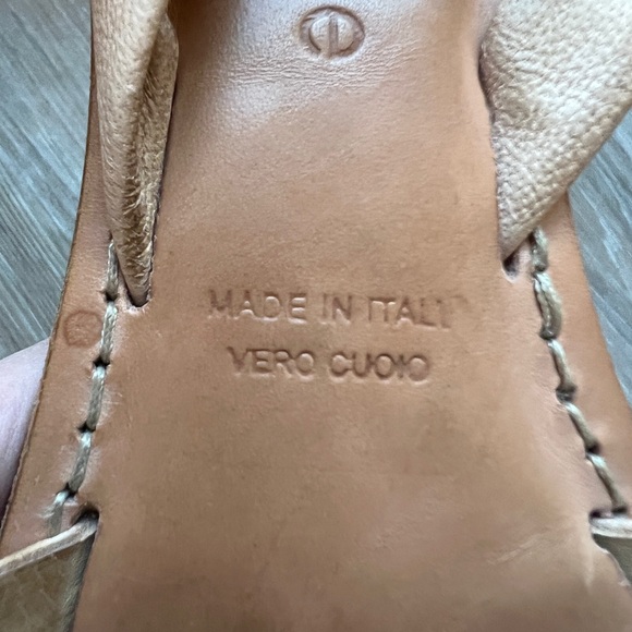 Cocobelle Tan Leather Flat Sandals Size 6.5 Made in Italy - Picture 6 of 8
